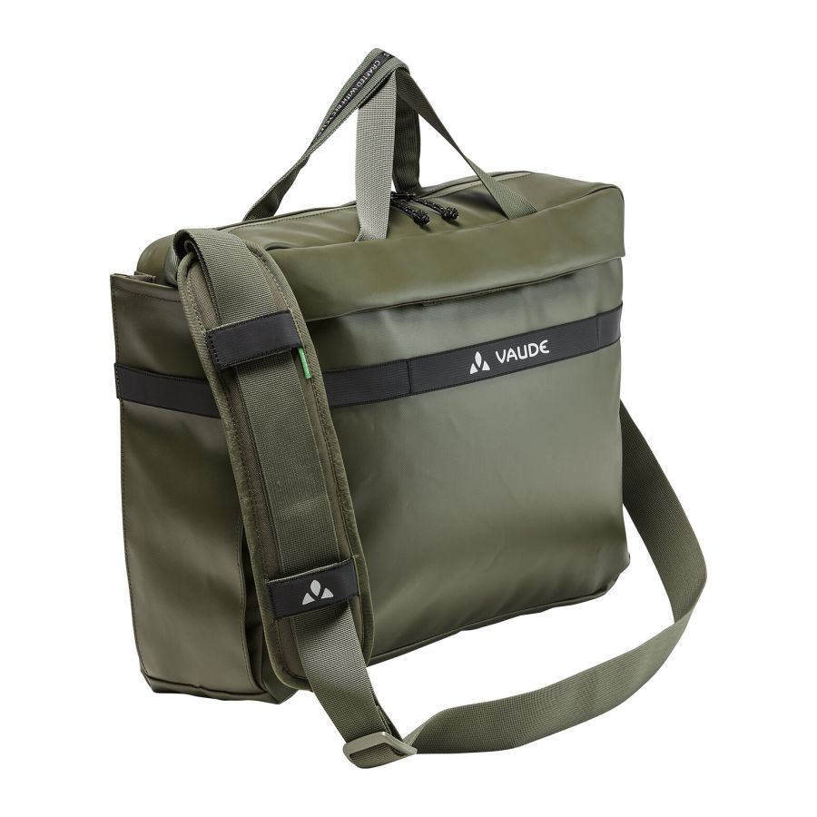 Mineo Commuter Briefcase 17 - sacoche vélo sacoche imperméable verte pour la roue arrière au design de porte-document pour ceux qui vont au bureau à vélo, grand compartiment principal avec fermeture éclair étanche et compartiment séparé pour ordinateur portable de 15,6" sacoche imperméable verte vélo d'entreprises