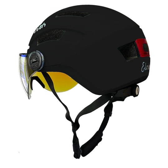 Casque - Vélotaffeur Plus casque Elvish noir visière est conçue pour offrir une expérience optimale. Elle possède un léger reflet bleu qui apporte une touche de style. vue de derrière noir