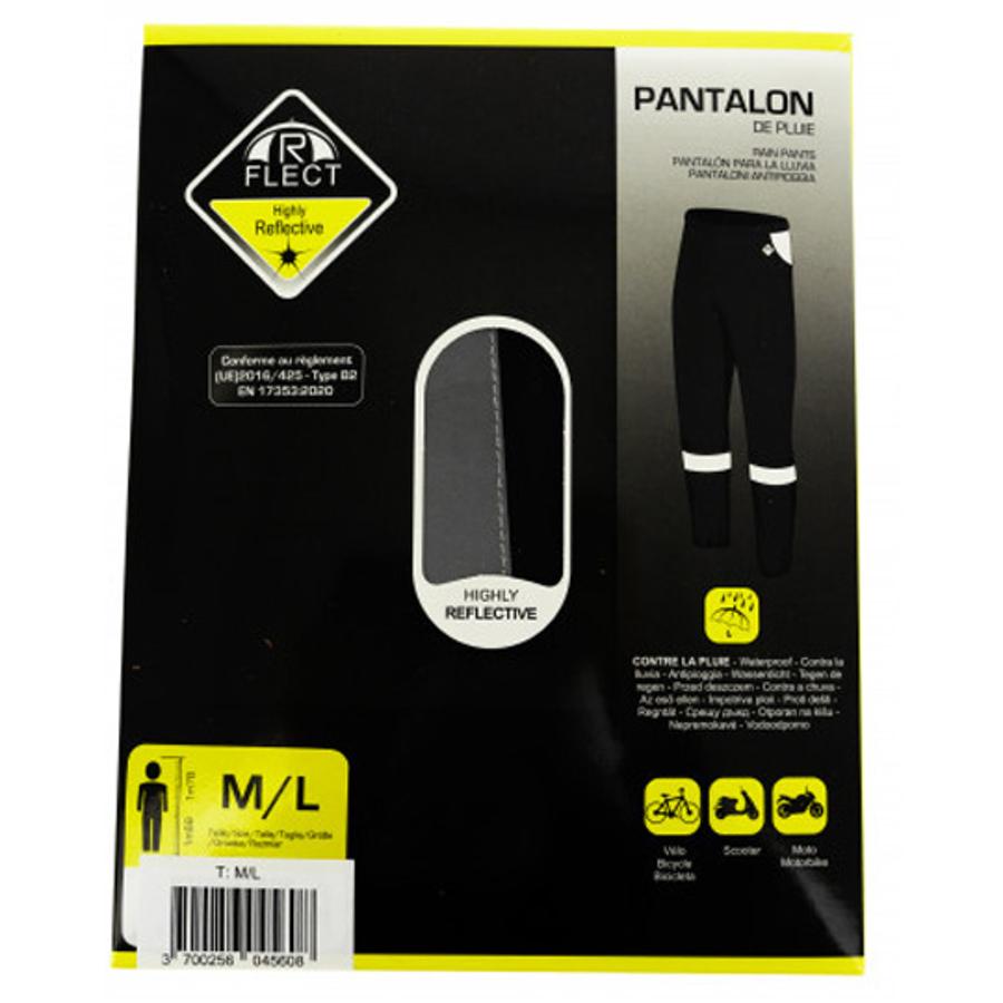 PANTALON PROTECTION PLUIE R FLECT NOIR (hautement rétro réfléchissant) Pantalon de protection pluie avec packaging