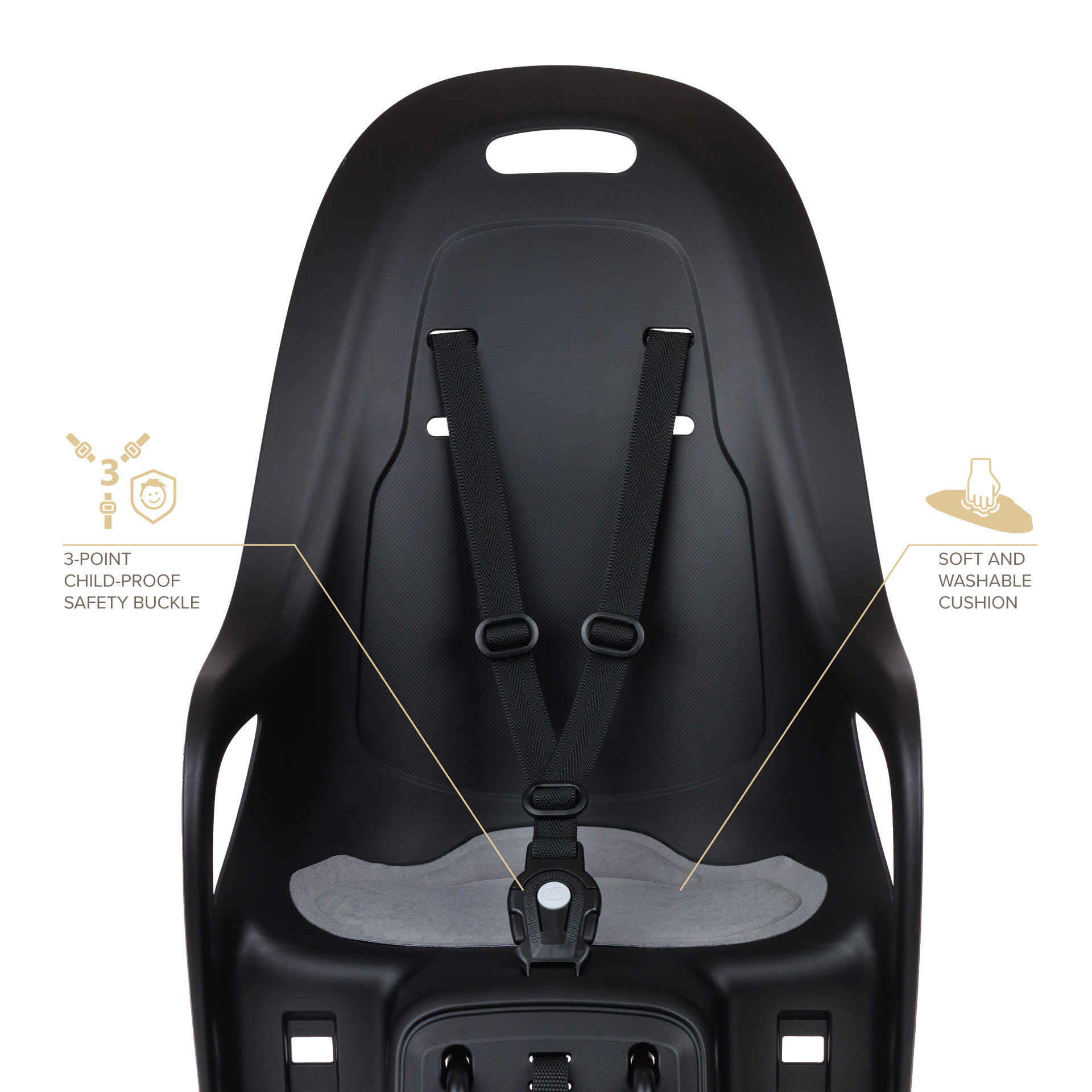 PORTE-BEBE MIK-HD FIX P-BAGAGE Porte bébé pour vélo d'entreprise Polisport haut du siège de face